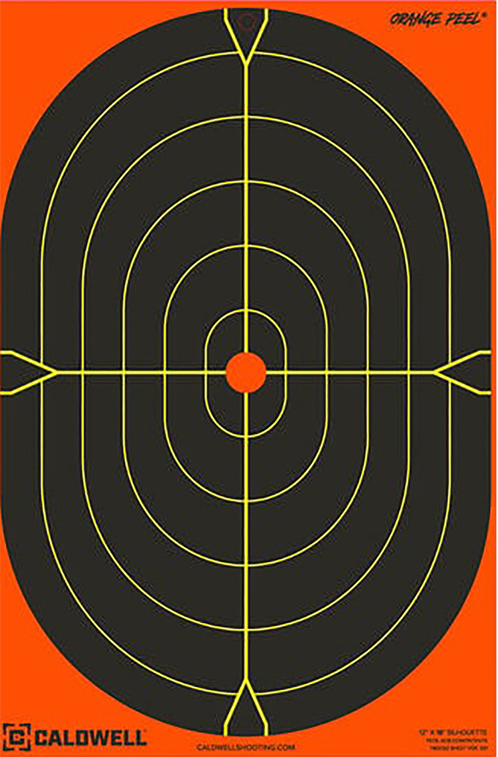 Caldwell 1175517 Orange Peel Dual-Color Flake-Off Oval Silhouette Targets 12"x18" 5 Count