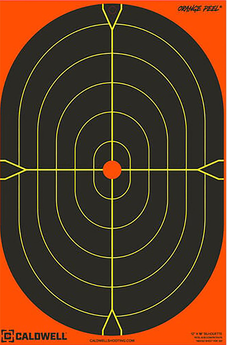 Caldwell 1175517 Orange Peel Dual-Color Flake-Off Oval Silhouette Targets 12"x18" 5 Count