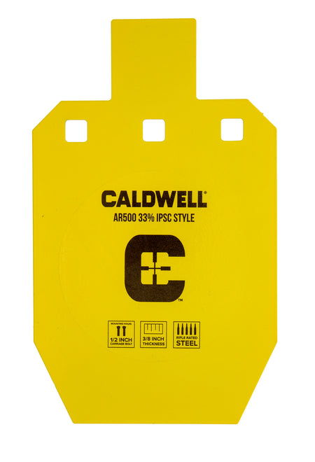 Caldwell 1116697 Yellow Powder Coat AR500 Steel 33% Hanging Target 10" x 6.1" x 0.4"