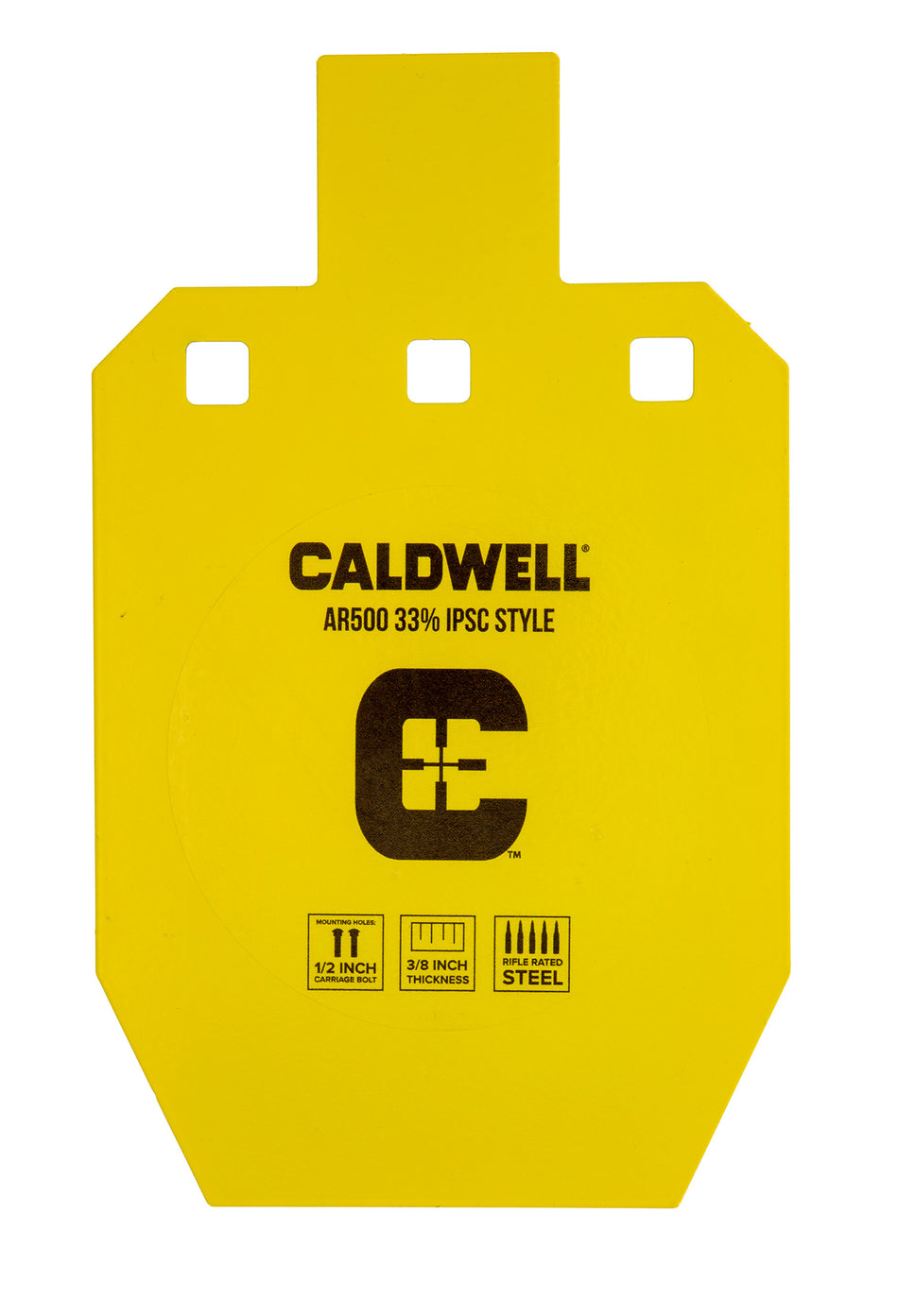 Caldwell 1116697 Yellow Powder Coat AR500 Steel 33% Hanging Target 10" x 6.1" x 0.4"