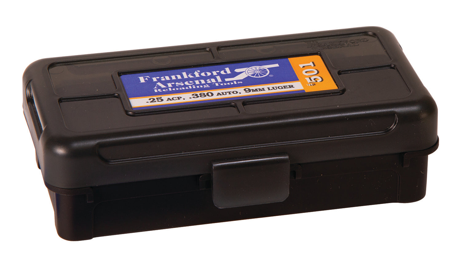 Frankford Arsenal 1083783 Black Polymer Hinge-Top Ammo Storage Box 9mm/380ACP 50rd