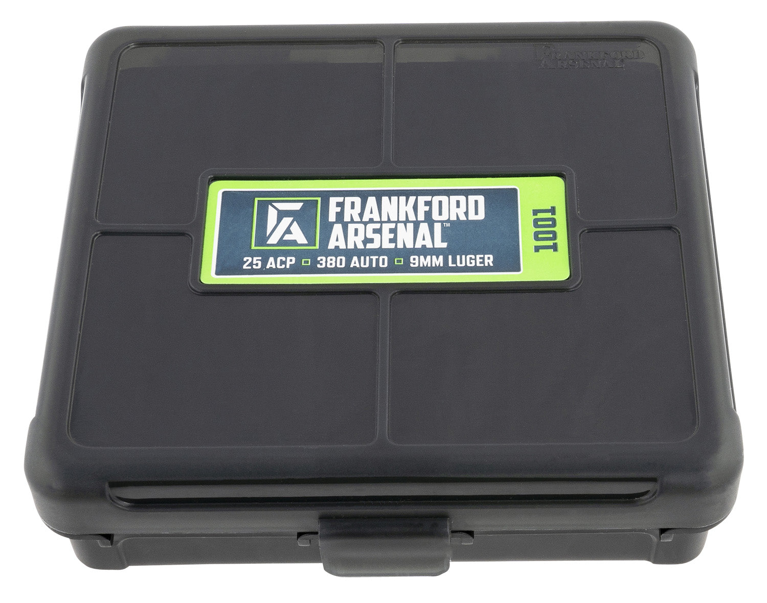 Frankford Arsenal 1083797 Black Polymer Hinge-Top Ammo Storage Box 9mm/380ACP 100rd