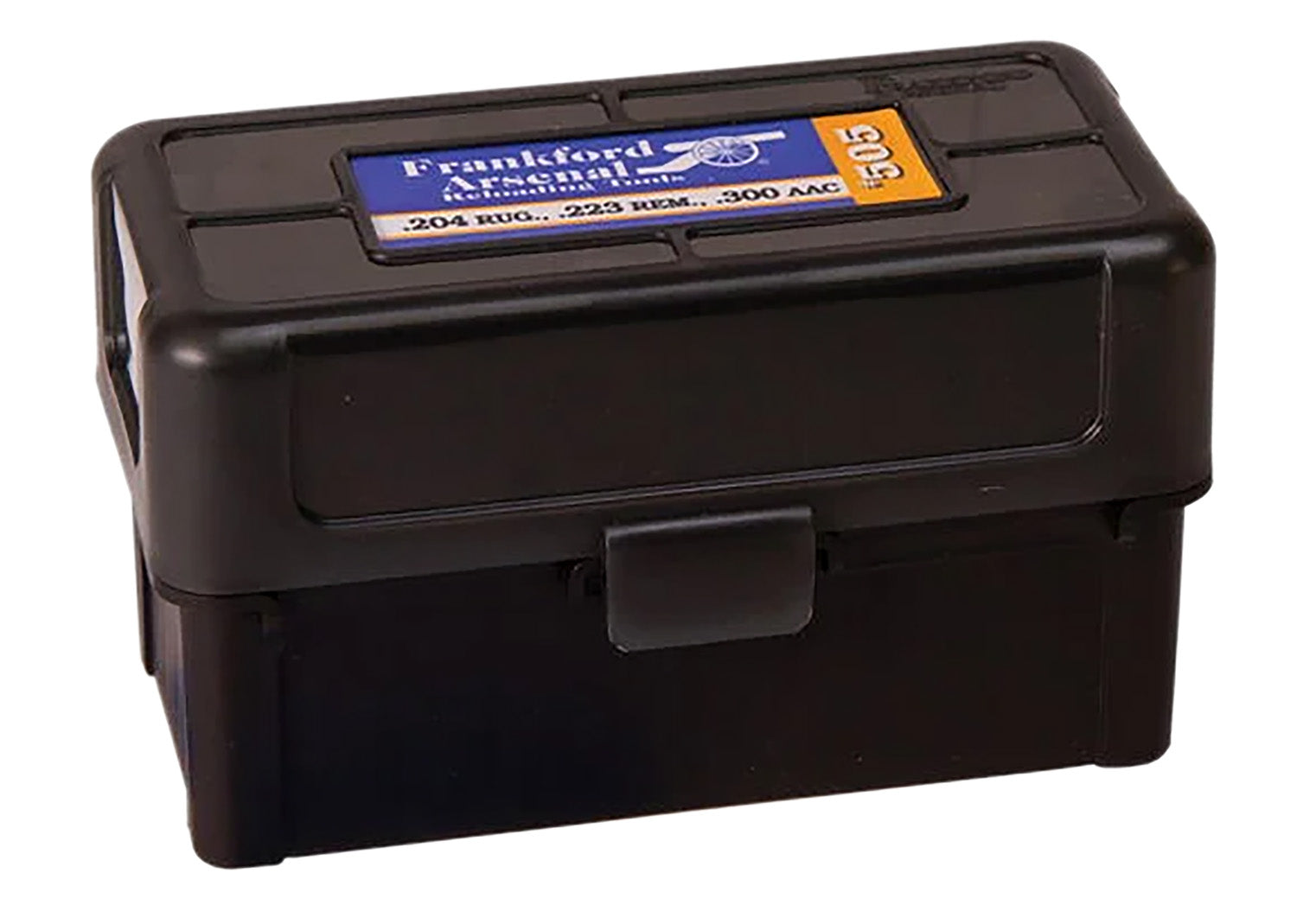 Frankford Arsenal Hinge-Top Ammunition Box 17/204/223 Caliber Black Polymer 50rd