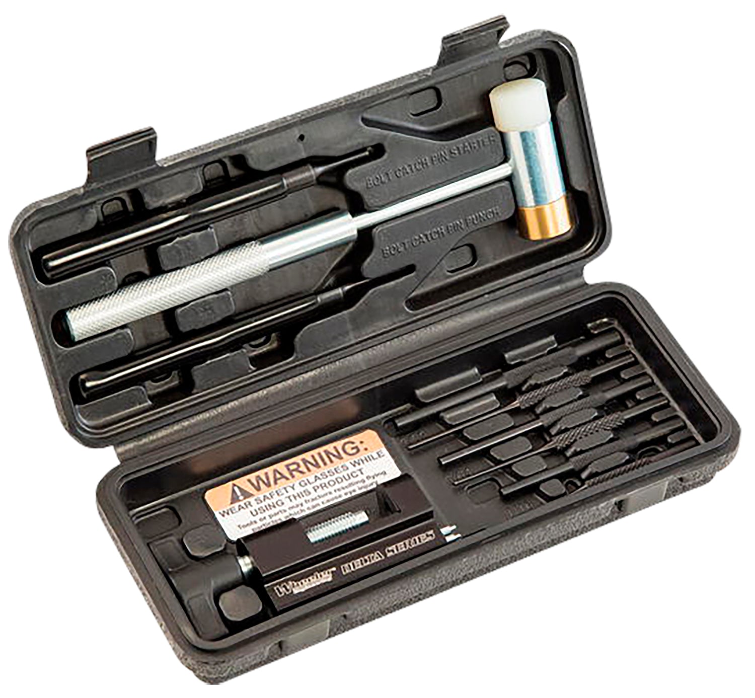 Wheeler Complete AR15 Roll Pin Installation Punch Set with Two-Sided Hammer, Black Steel