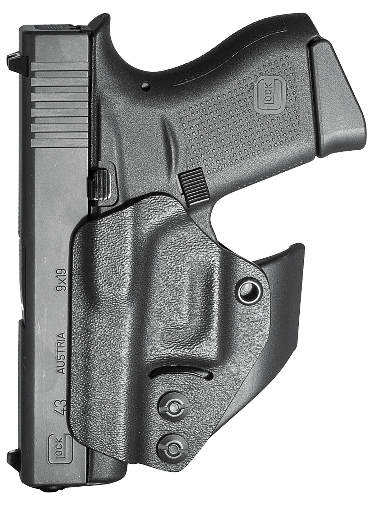 Mission First Tactical H2GL43AIWBM Glock 42/43/43X/48 Ambidextrous Black Polymer IWB Minimalist Holster