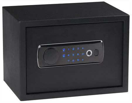 Bulldog BD5020 Duo Digital/Biometric Vault with Shelf LED Keypad & Key Override Black Steel 2-Handgun Capacity