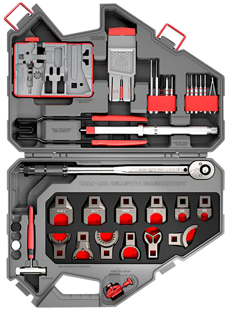Real Avid Armorer's Master Kit Pro AR15 Professional Tool Set in Carrying Case, Gray/Red