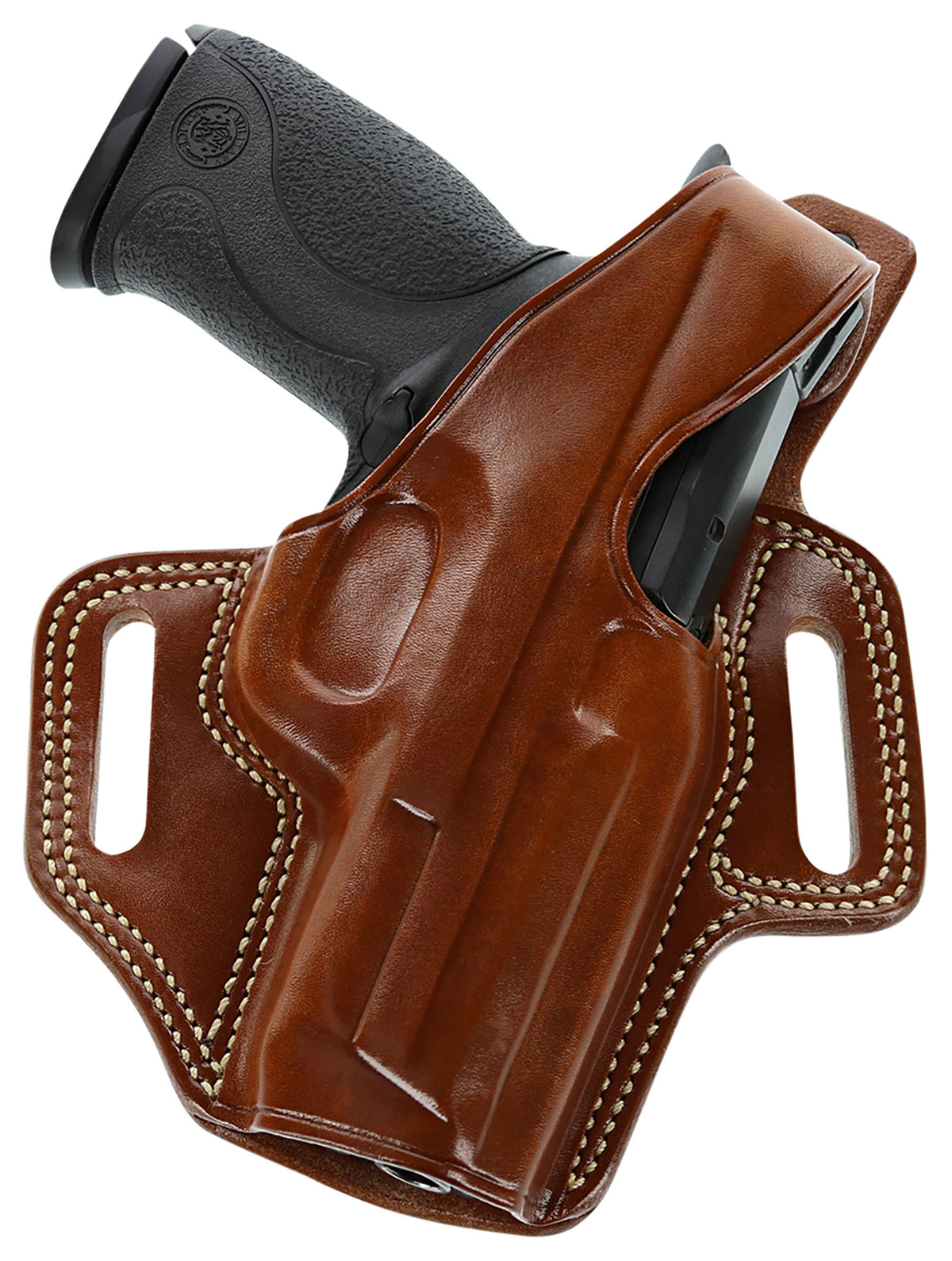 Galco FL652R Fletch High Ride OWB Tan Leather Holster for S&W M&P Shield Series Right Hand
