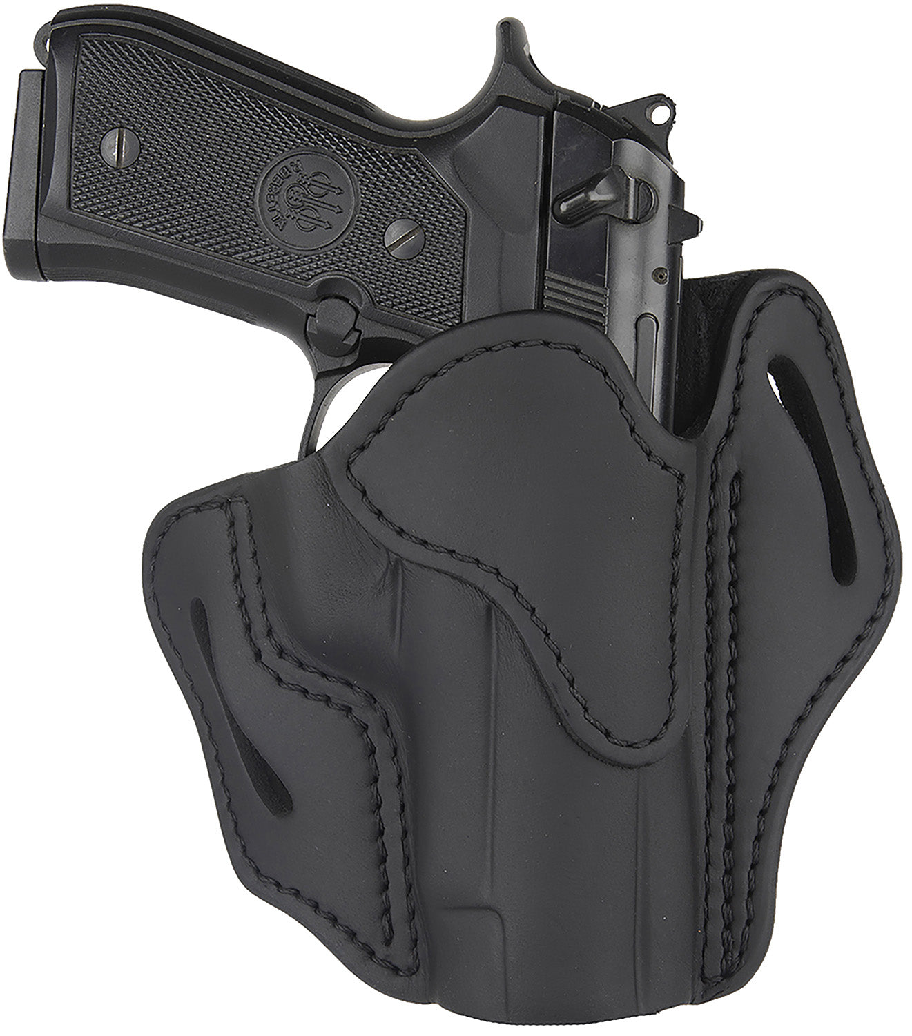 1791 Gunleather ORBH23SBLR BH2.3 Optic Ready Belt Holster Size 2.3 Stealth Black Leather, Right Hand - Fits Glock 17 and S&W M&P Shield