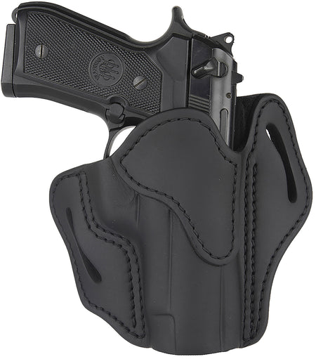 1791 Gunleather ORBH23SBLR BH2.3 Optic Ready Belt Holster Size 2.3 Stealth Black Leather, Right Hand - Fits Glock 17 and S&W M&P Shield