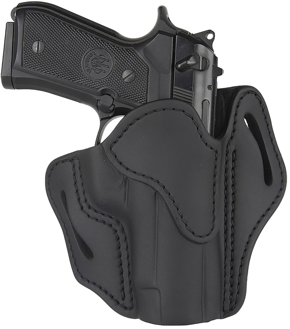 1791 Gunleather ORBH23SBLR BH2.3 Optic Ready Belt Holster Size 2.3 Stealth Black Leather, Right Hand - Fits Glock 17 and S&W M&P Shield