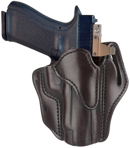 1791 Gunleather ORBH23SBRR BH2.3 Optic Ready Belt Holster Size 2.3 Signature Brown Leather, Right Hand - Fits Glock 17/20/21/22/S&W M&P Shield