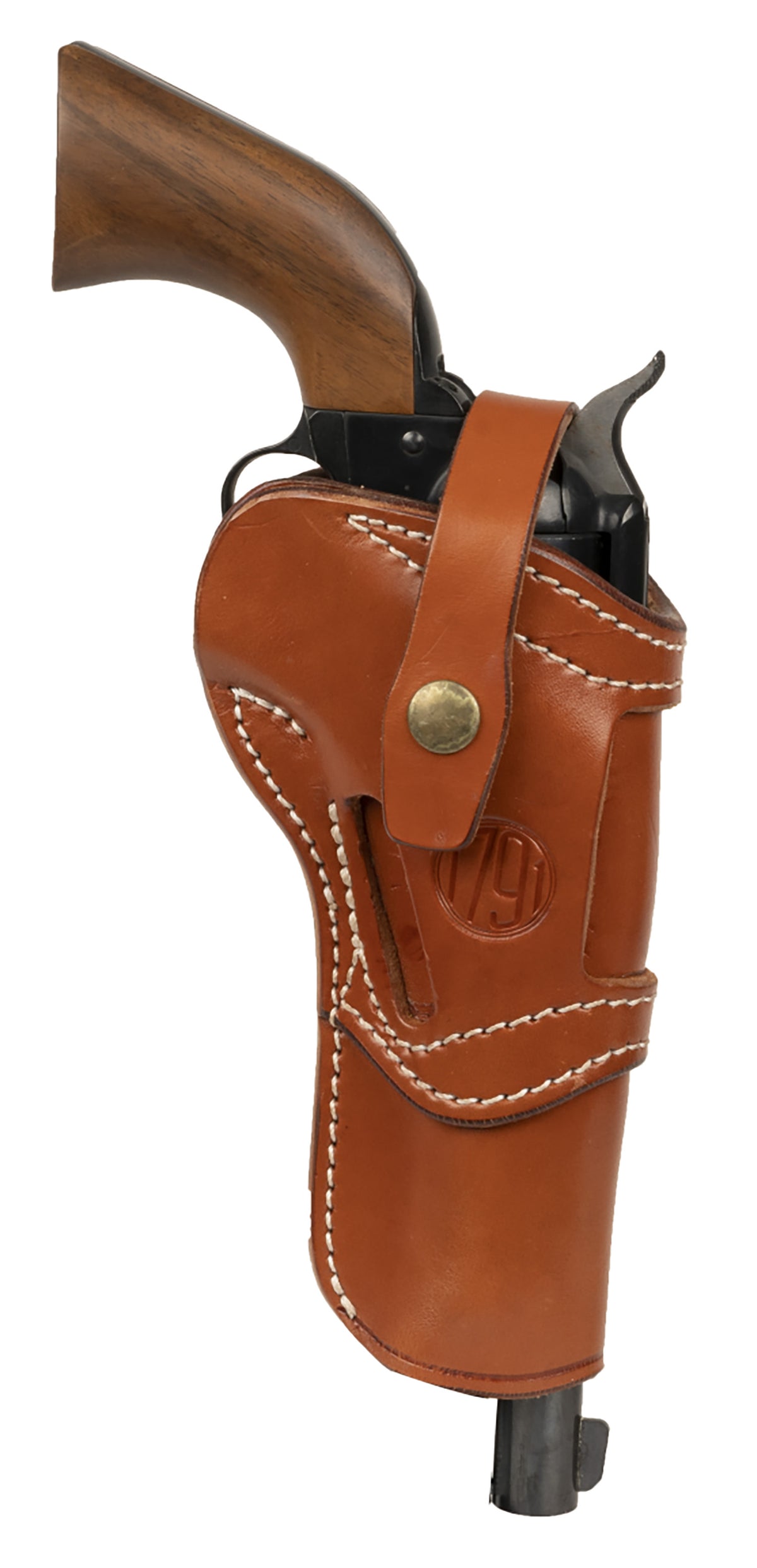 1791 Gunleather RVH5.5 5.5" OWB Leather Belt Loop Single Action Holster, Classic Brown, Ambidextrous - Fits Ruger Wrangler and Colt SSA