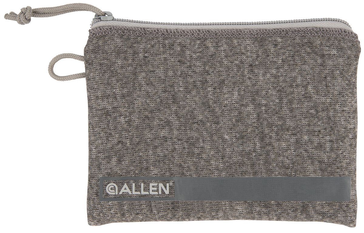 Allen 3625 Gray Pistol Storage Pouch with Fleece Lining, ID Label & Lockable Zippers for Compact Handguns