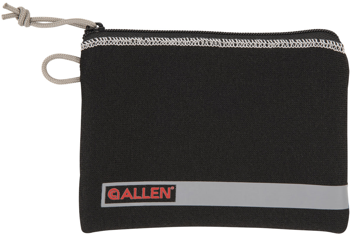 Allen 3626 Black Pistol Storage Pouch with Fleece Lining, ID Label & Lockable Zippers for Compact Handguns