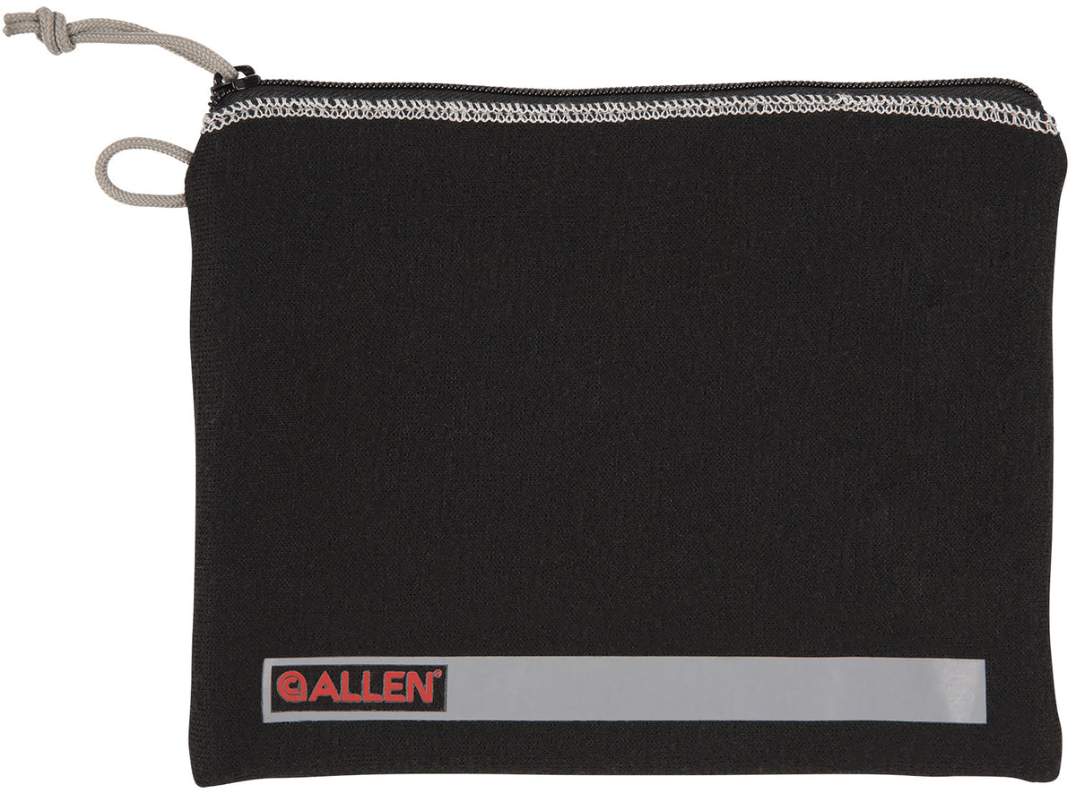 Allen 3628 Black Full-Size Pistol Storage Pouch Fleece Lined with Lockable Zippers & ID Label