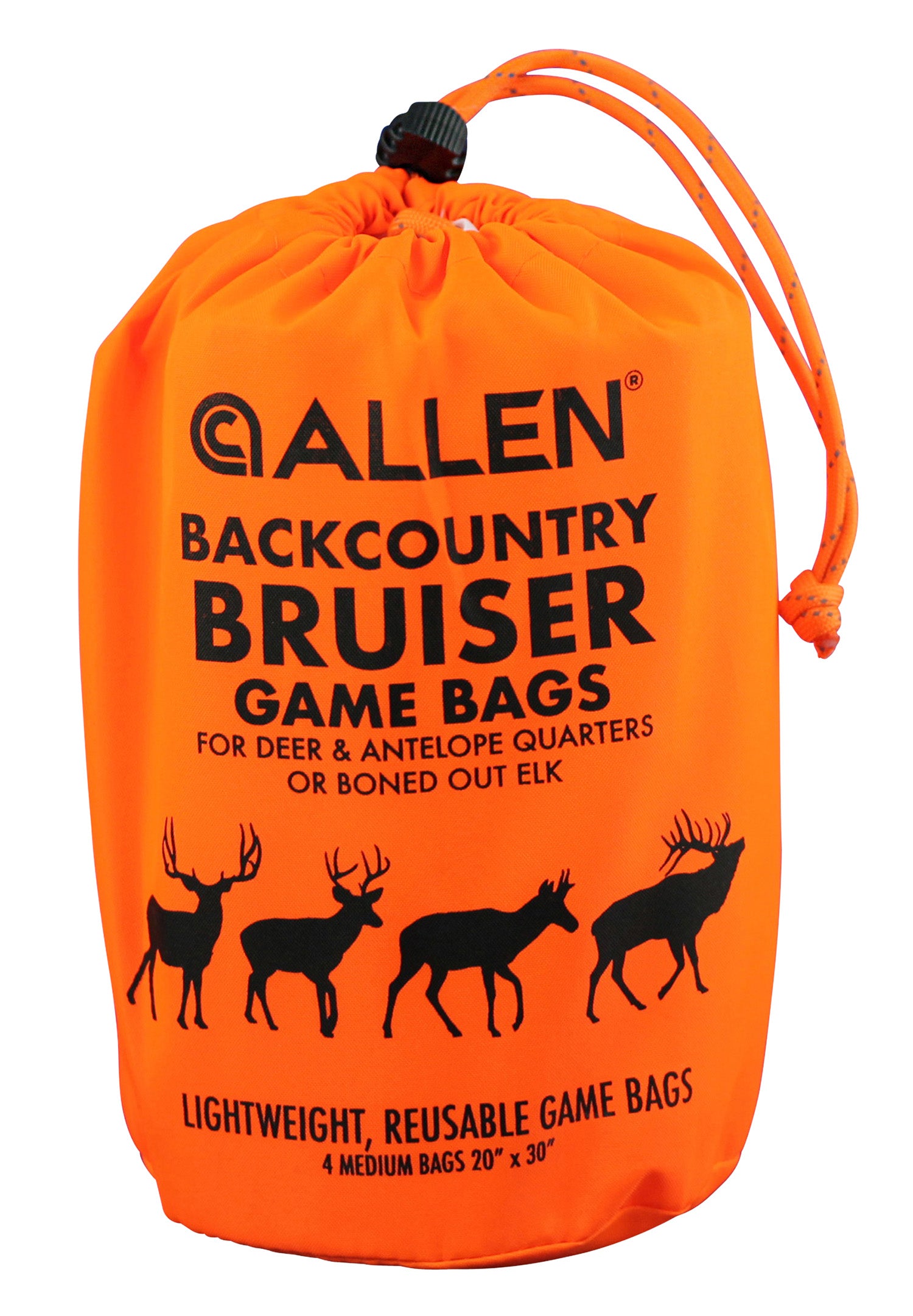 Allen BackCountry Bruiser Deer Game Bags 6591 Orange Polyester 4 Pack Washable Reusable