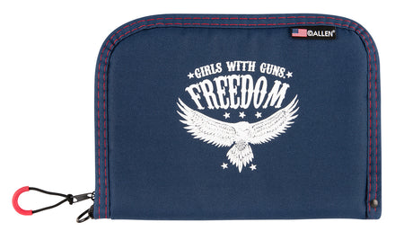 Girls With Guns 9071 Freedom Navy Handgun Case White Letters and Patriotic Design with Dense Foam Padding