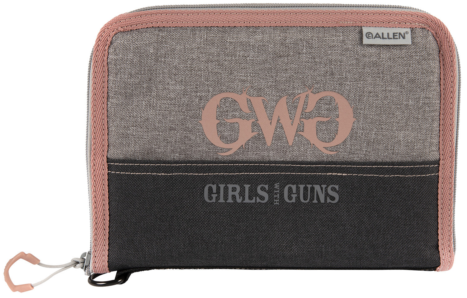 Girls With Guns 9072 Roses Are Gold Gray Handgun Case Rose Gold Metallic Logo Lockable Zipper