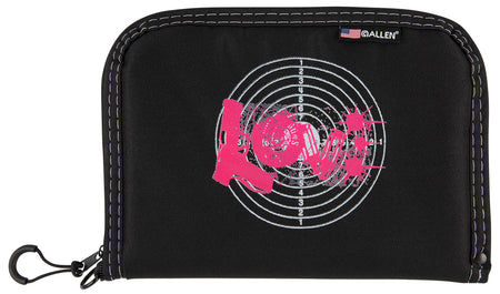 Girls With Guns 9075 Love Black Handgun Case Pink Graphic Lockable Zipper Durable Foam Padding
