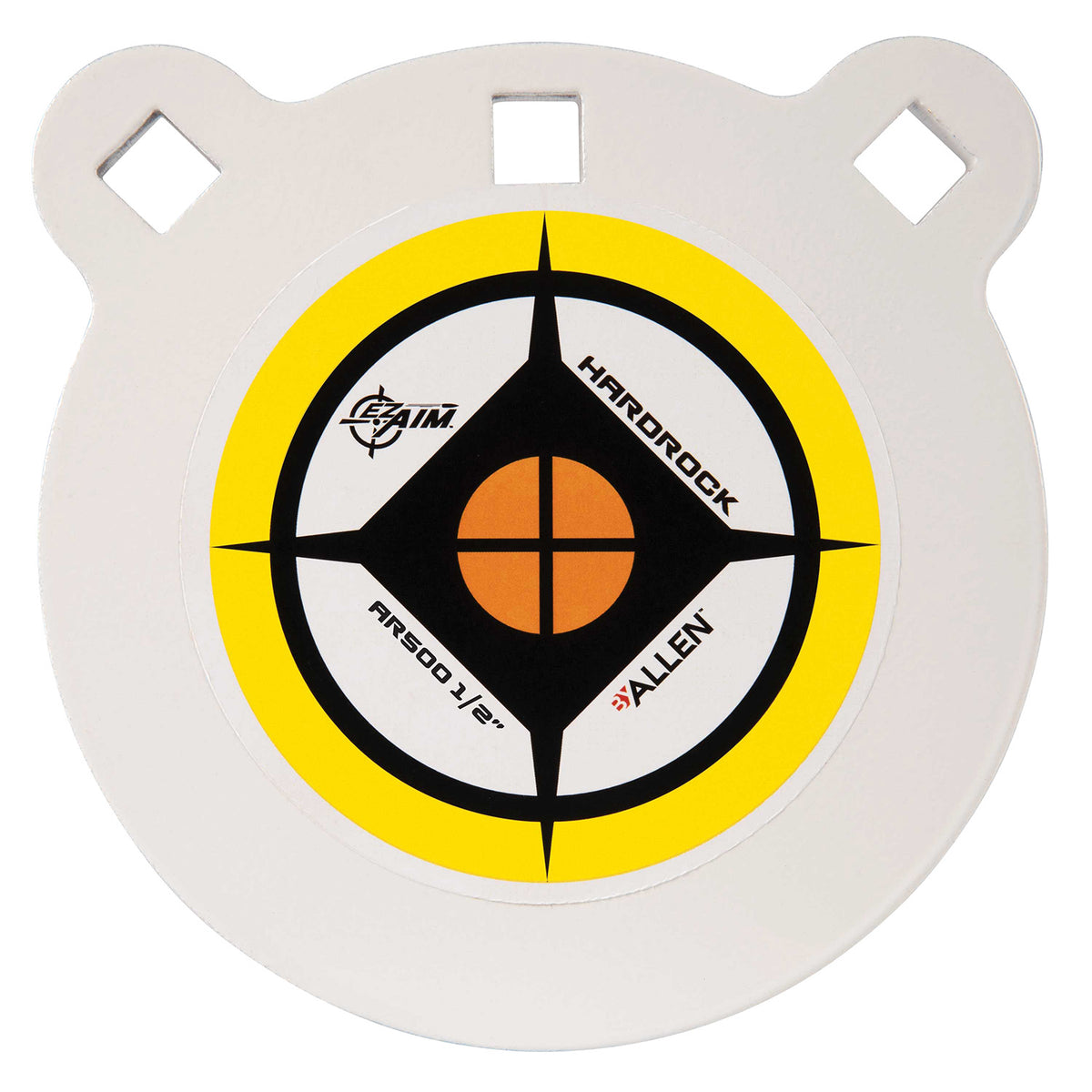 EZ-Aim Hardrock AR500 6-Inch Steel Gong Target, .50" Armor Plate, White/Yellow/Black