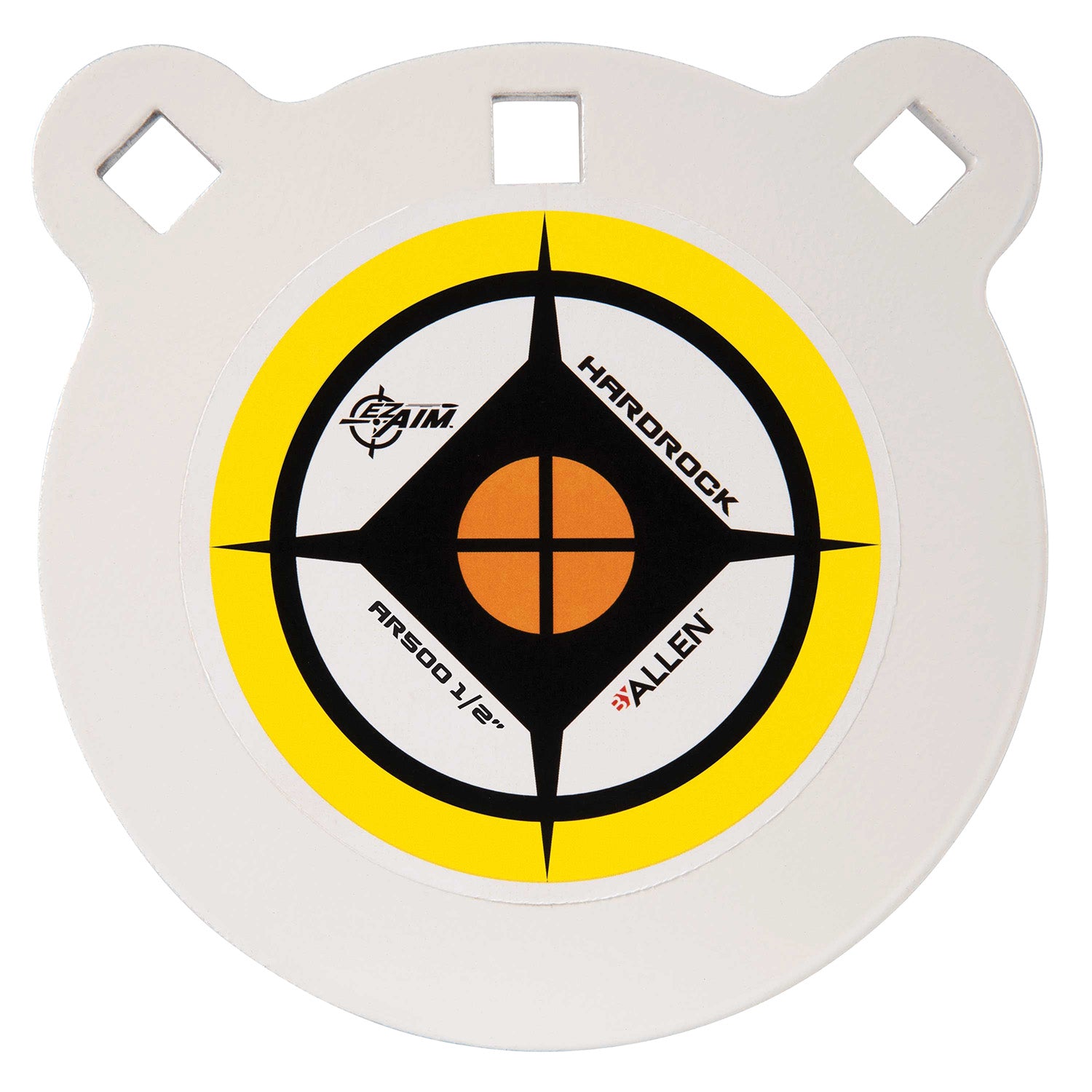 EZ-Aim Hardrock AR500 6-Inch Steel Gong Target, .50" Armor Plate, White/Yellow/Black
