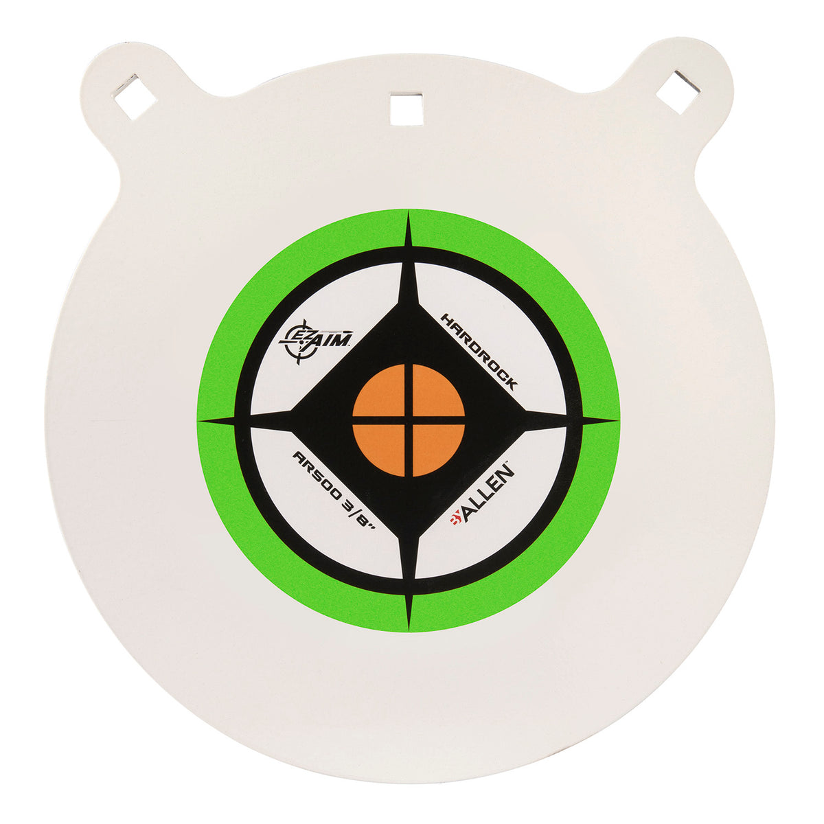 EZ-Aim Hardrock AR500 12-Inch Steel Gong Target, 3/8" Armor Plate, Black/Green/White