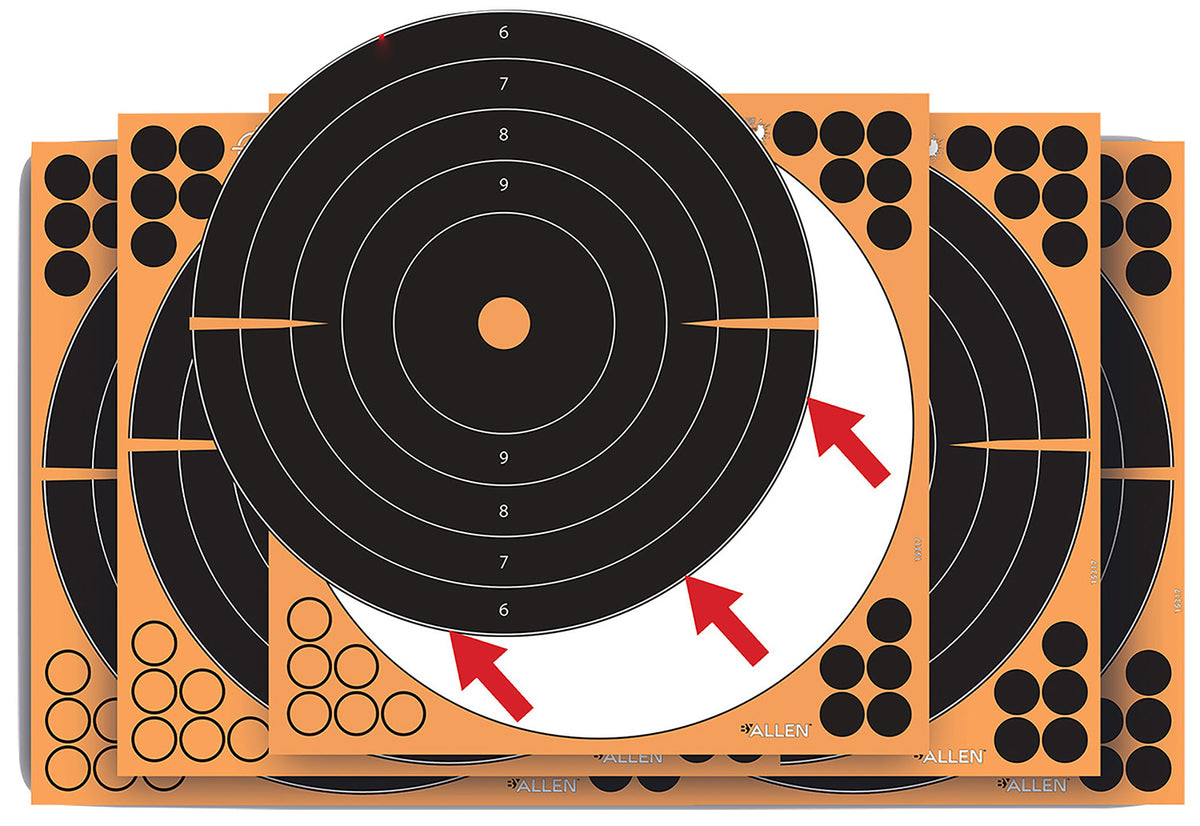 EZ-Aim Splash Self-Adhesive Paper Bullseye Shooting Targets, 12"x12", 10-Count