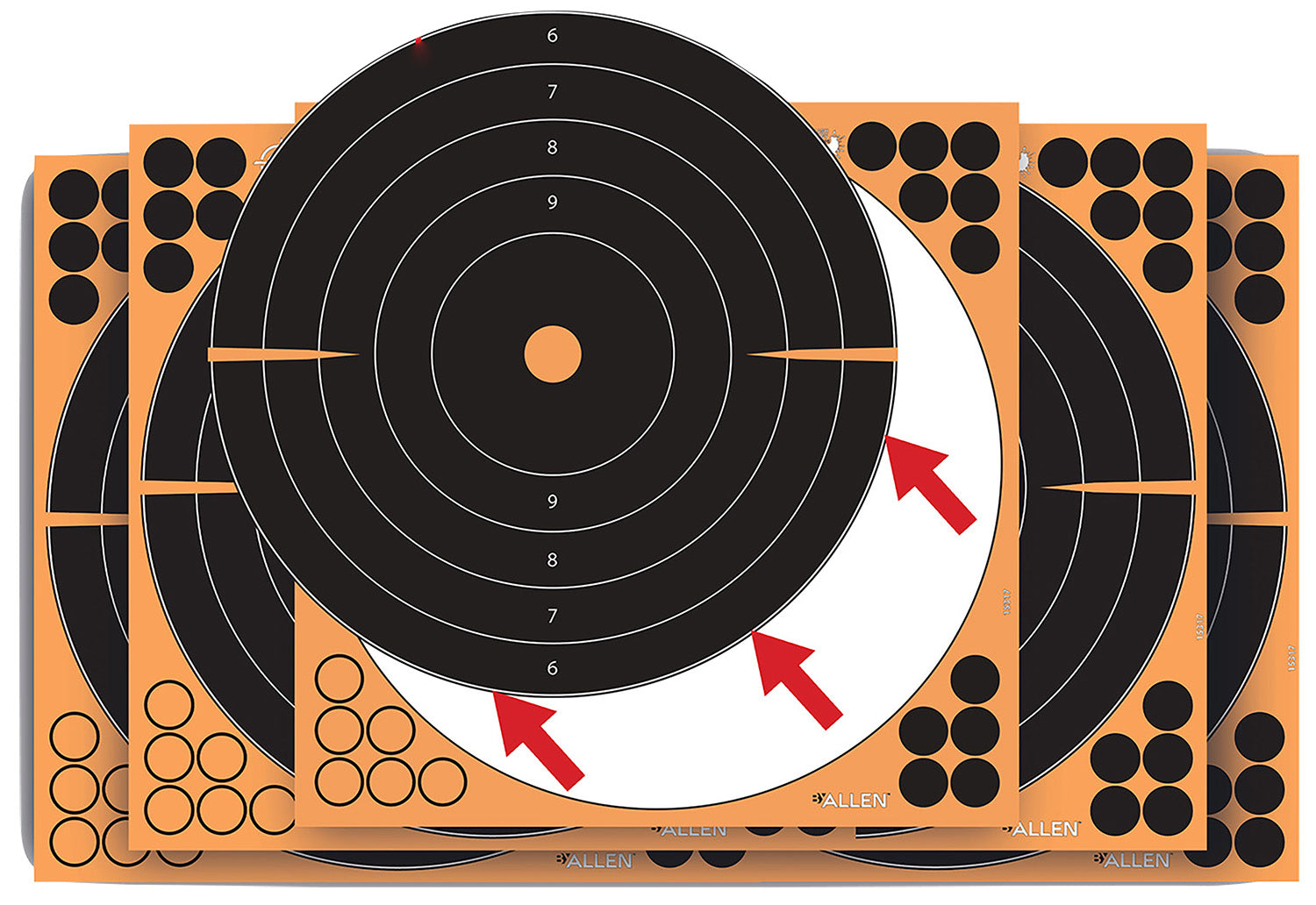 EZ-Aim Splash Self-Adhesive Paper Bullseye Shooting Targets, 12"x12", 10-Count
