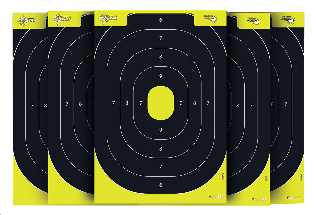 EZ-Aim Splash IPSC Silhouette Paper Shooting Targets, 12.5"x18.25", Chartreuse/Black, 30 Pk