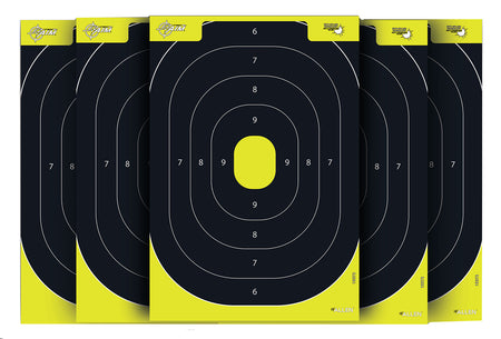 EZ-Aim Splash IPSC Silhouette Paper Shooting Targets, 12.5"x18.25", Chartreuse/Black, 30 Pk