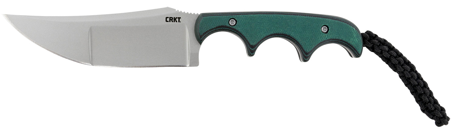 CRKT 2394 Minimalist Katana 3.56" Fixed Plain Blade Bead Blasted 8Cr13MoV Stainless Steel Green Resin Infused Handle
