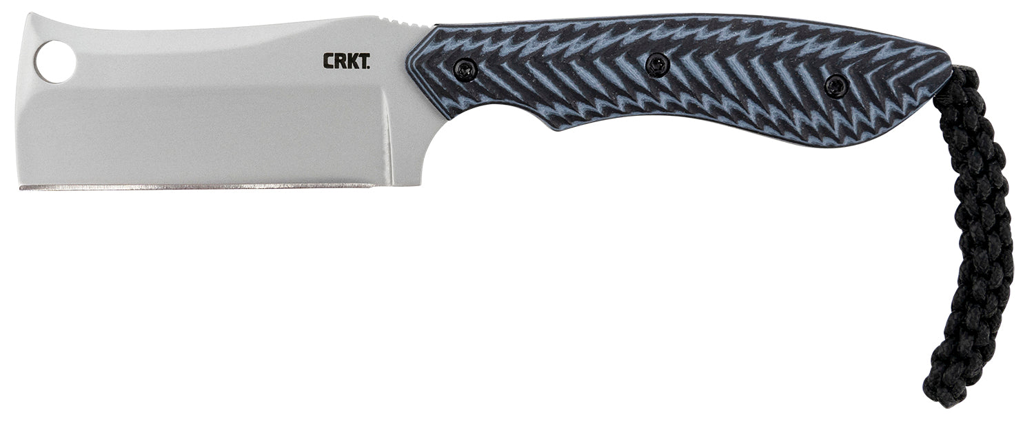 CRKT 2398 S.P.E.C. Fixed Cleaver 2.44" Plain Bead Blasted 8Cr13MoV Steel Blade Black Textured G10 Handle
