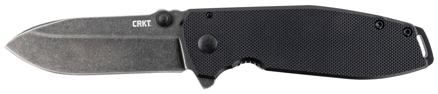 CRKT 2495K SQUID XM 2.95" Folding Drop Point Plain Stonewashed D2 Blade Black G10/SS Handle Includes Pocket Clip