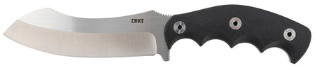 CRKT 2866 Catchall 5.51" Fixed Plain Sheepsfoot Blade Brushed Satin SS Black GRN with Rubber Overlay Handle and Sheath