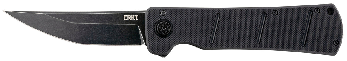 CRKT 2908 Inazuma No Ken 3.68" Folding Stonewashed D2 Blade Black G10 Handle IKBS Ball Bearing Pivot Pocket Clip