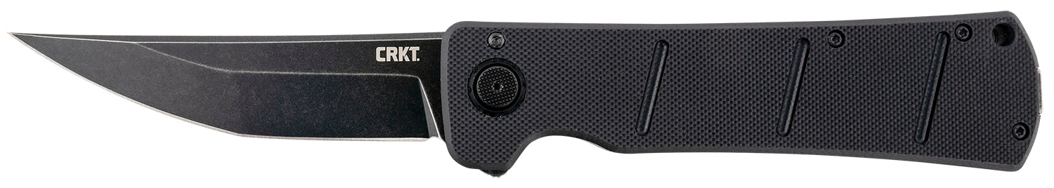 CRKT 2908 Inazuma No Ken 3.68" Folding Stonewashed D2 Blade Black G10 Handle IKBS Ball Bearing Pivot Pocket Clip