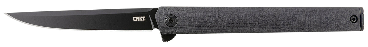 CRKT 7097K CEO Blackout 3.35" Folding Plain AUS-8A SS Blade Black EDP Finish Black GRN Handle IKBS with Clip