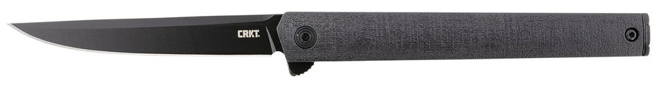 CRKT 7097K CEO Blackout 3.35" Folding Plain AUS-8A SS Blade Black EDP Finish Black GRN Handle IKBS with Clip