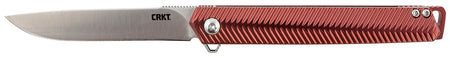 CRKT K820BXP Stylus 3.18" Folding Plain Satin Sandvik 12C27 Blade Maroon Anodized Aluminum Handle Assisted Opening