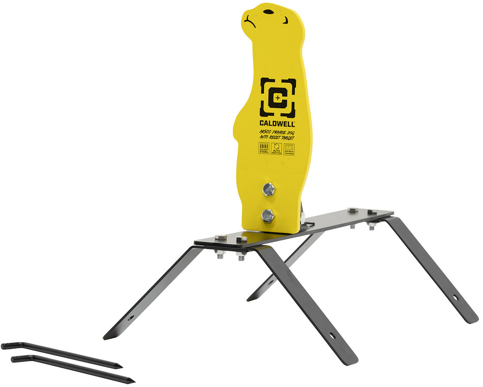Caldwell 1178561 Auto-Resetting AR500 Steel Prairie Dog Shape Rifle Target with Stakes