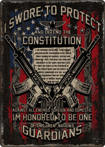 Rivers Edge Guardians of Constitution 12" x 17" Tin Wall Sign
