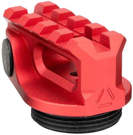 Strike Industries Red Anodized AR Lower Receiver Picatinny Stock Adapter with 360 QD Swivel