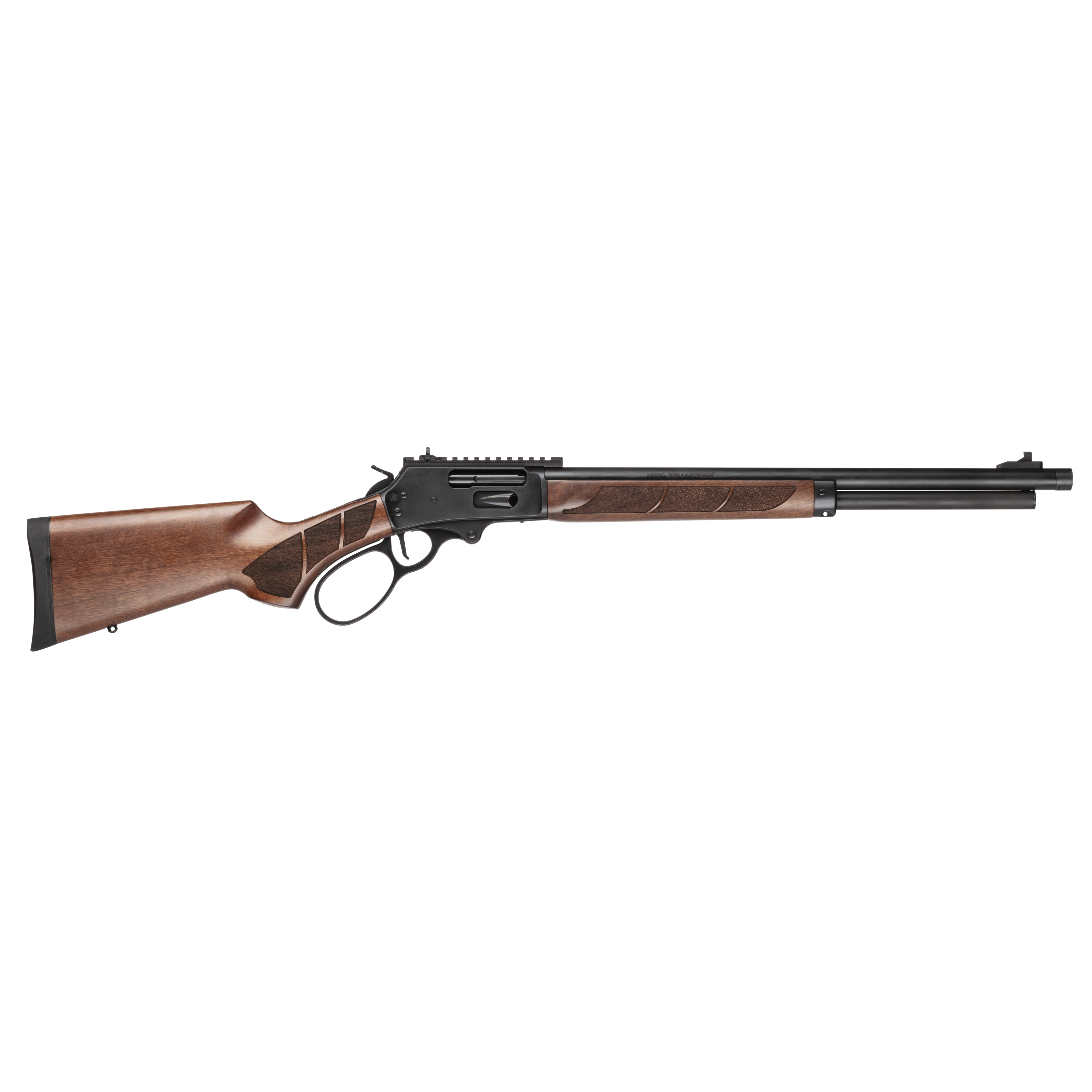 Smith & Wesson 14384 1854 45-70 Gov 6+1 20" Black Armornite Threaded Barrel, Black Armornite Picatinny Rail Receiver w/Picatinny Rail, Fixed Walnut w/Textured Grip Panels Stock, Thread Protector