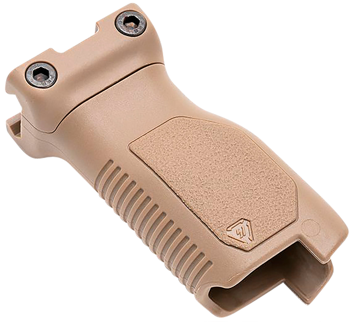 Strike Industries Long Angled Vertical Foregrip Cable Management Picatinny Rail FDE Polymer