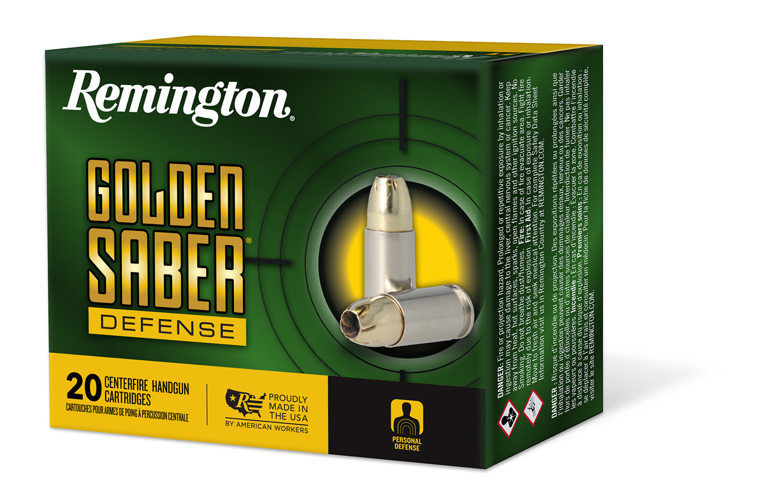 Remington Golden Saber Brass Jacket Hollow Point 147 Grain 9mm Luger/Parabellum 990 fps 047700488707