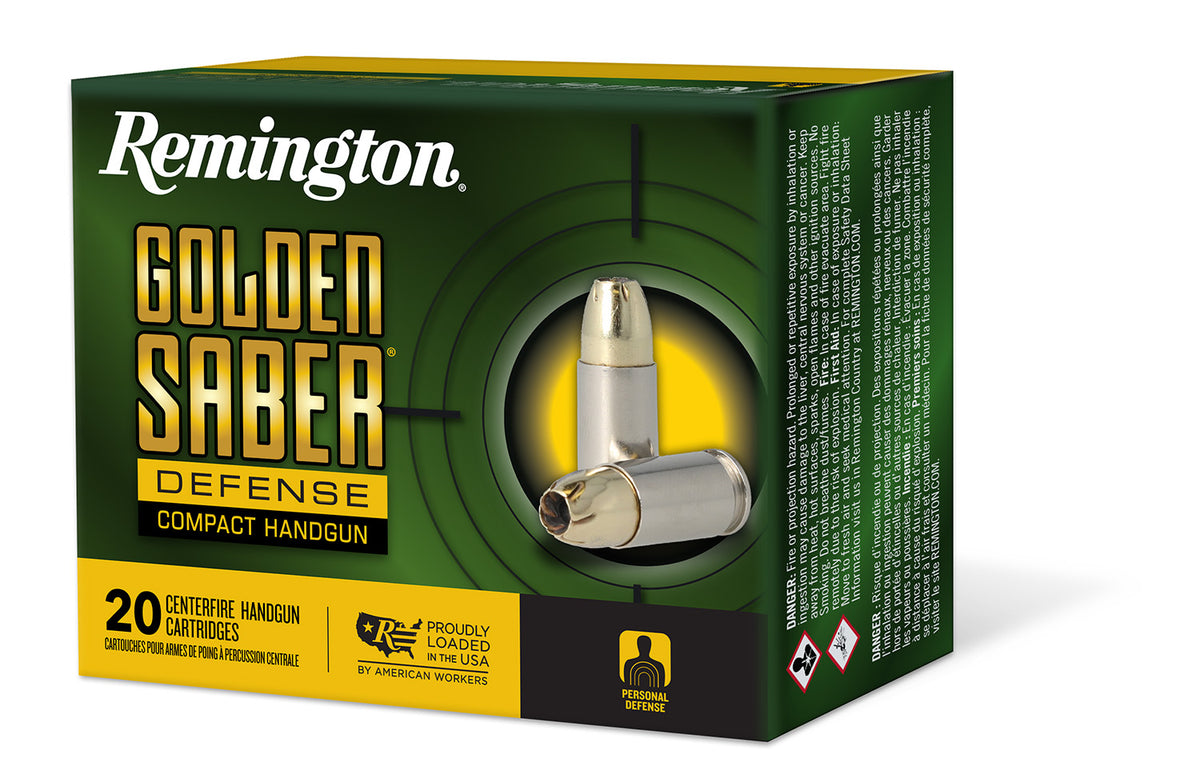 Remington Golden Saber Brass Jacket Hollow Point 180 Grain .40 S&W 785 fps 047700489803