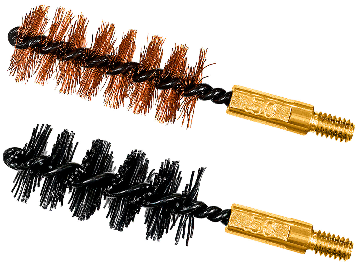 Otis FG350NB Bore Brush Combo 50 Cal/12.7mm 8-32" Thread 2" Long One Bronze One Nylon