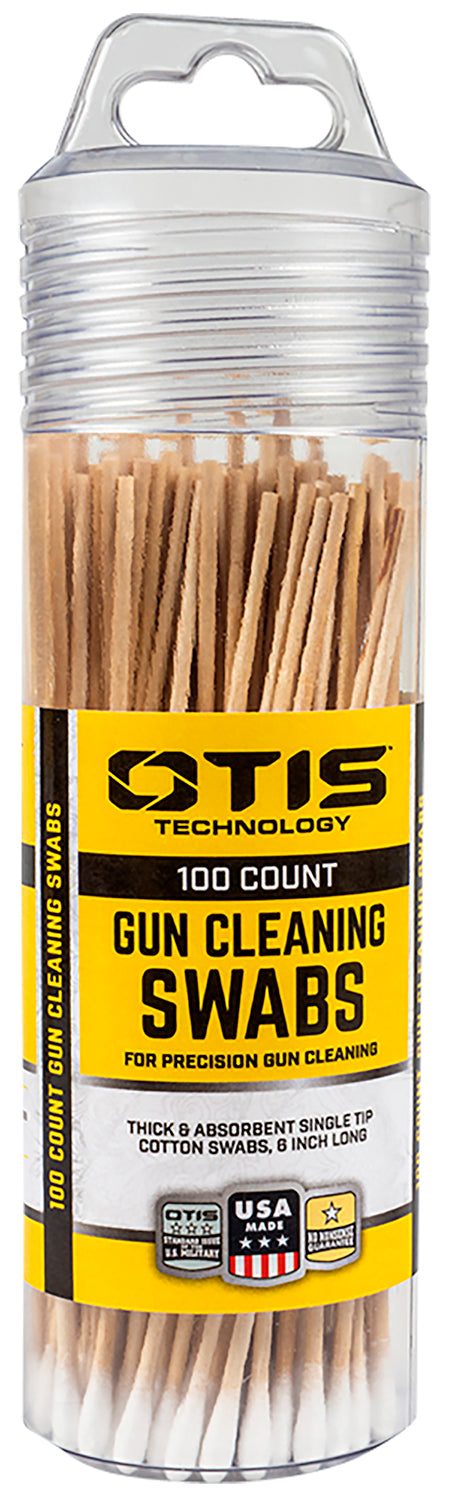 Otis FG241100 6" Cotton Firearm Cleaning Swabs 100-Count with Resealable Storage Tube