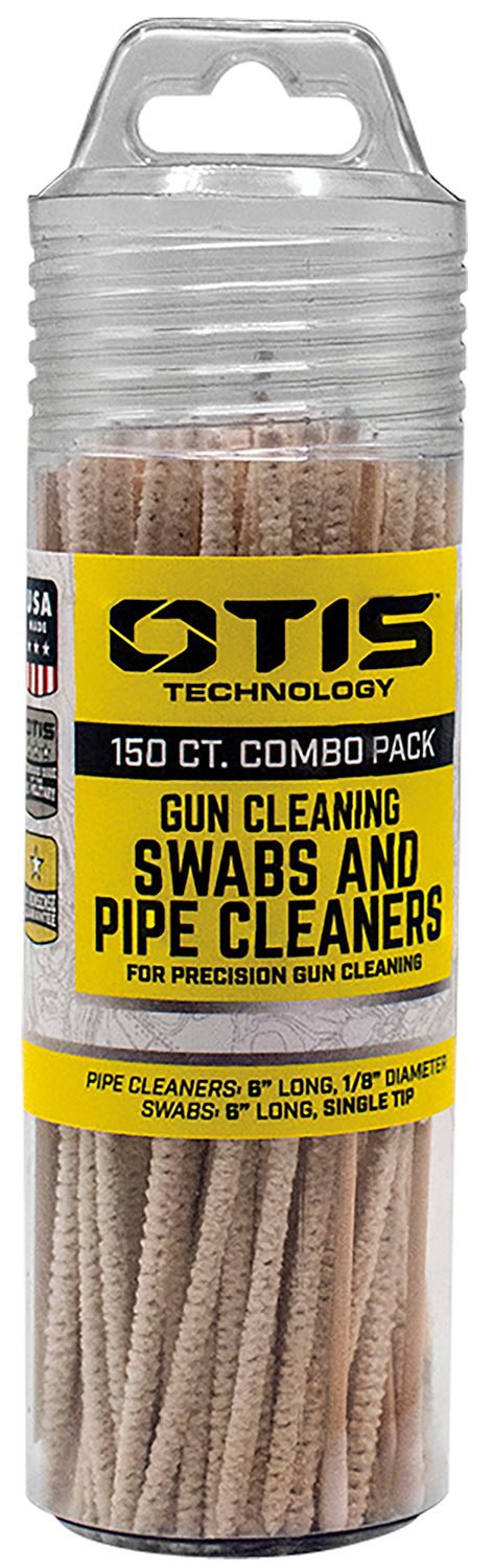 Otis FG241857 6" Gun Cleaning Swab & Pipe Cleaner Combo Set 100/50 Count Reusable Storage Tube